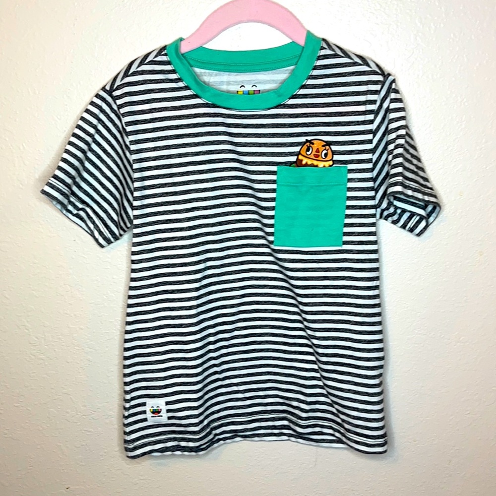 💚Toca Boca Boys Striped Hamburger 🍔 Pocket T XS